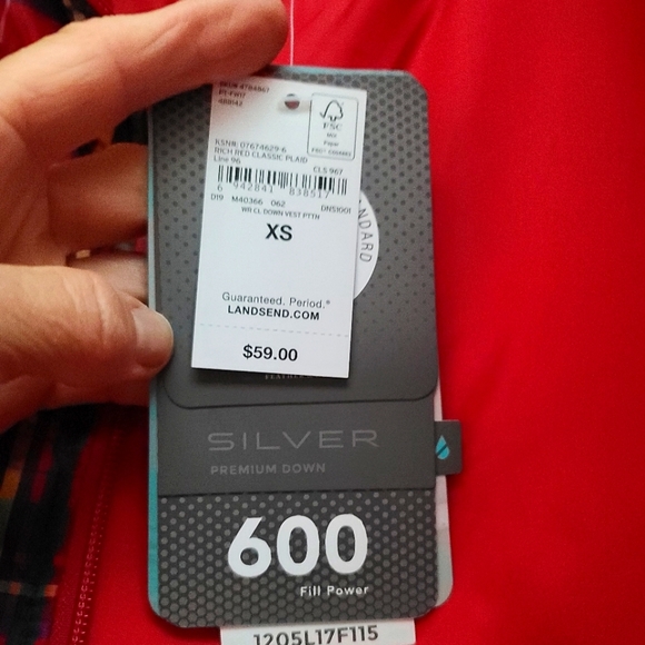 LANDSEND Puffer Vest BNWT XS plaid - Picture 10 of 15